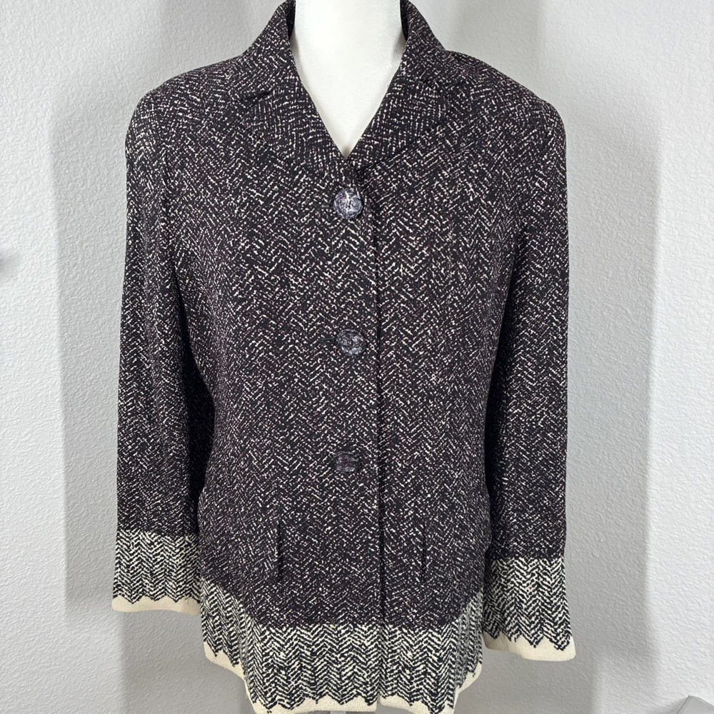 Vintage Christian Lacroix Virgin Wool Bazar Blazer Stitched Size FR 44 US 12 XL